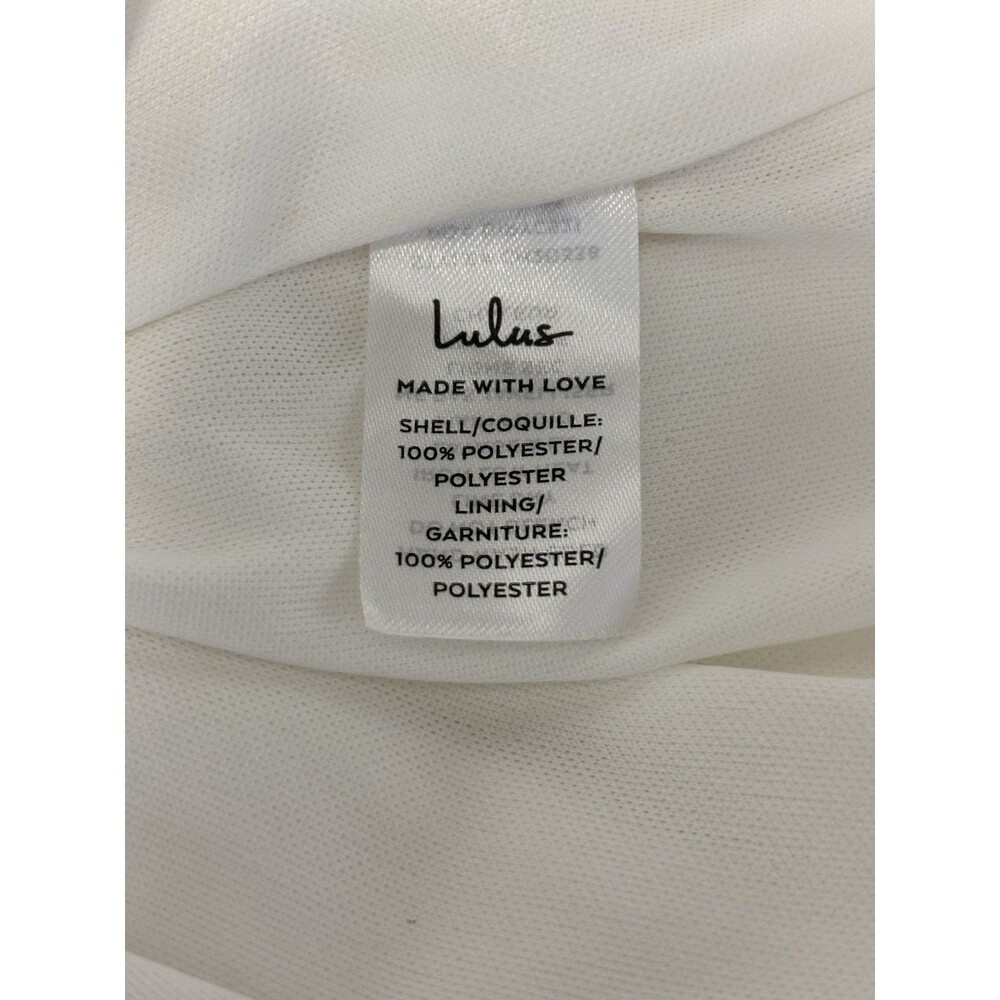 Lulus White Ruffle Straps Lined Fitted Dress Zip Women S Homecoming White Party - Picture 6 of 7